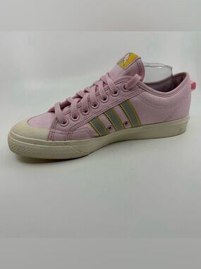 Adidas Originals Nizza Low sneakers color pink and cream white, yellow, and grey